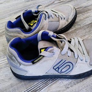 Tan and Blue Five Ten Freerider Mountain Biking Shoes